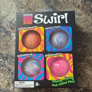 Teenie NeeDoh Swirl Squish Set - Multicolor Swirl Doh